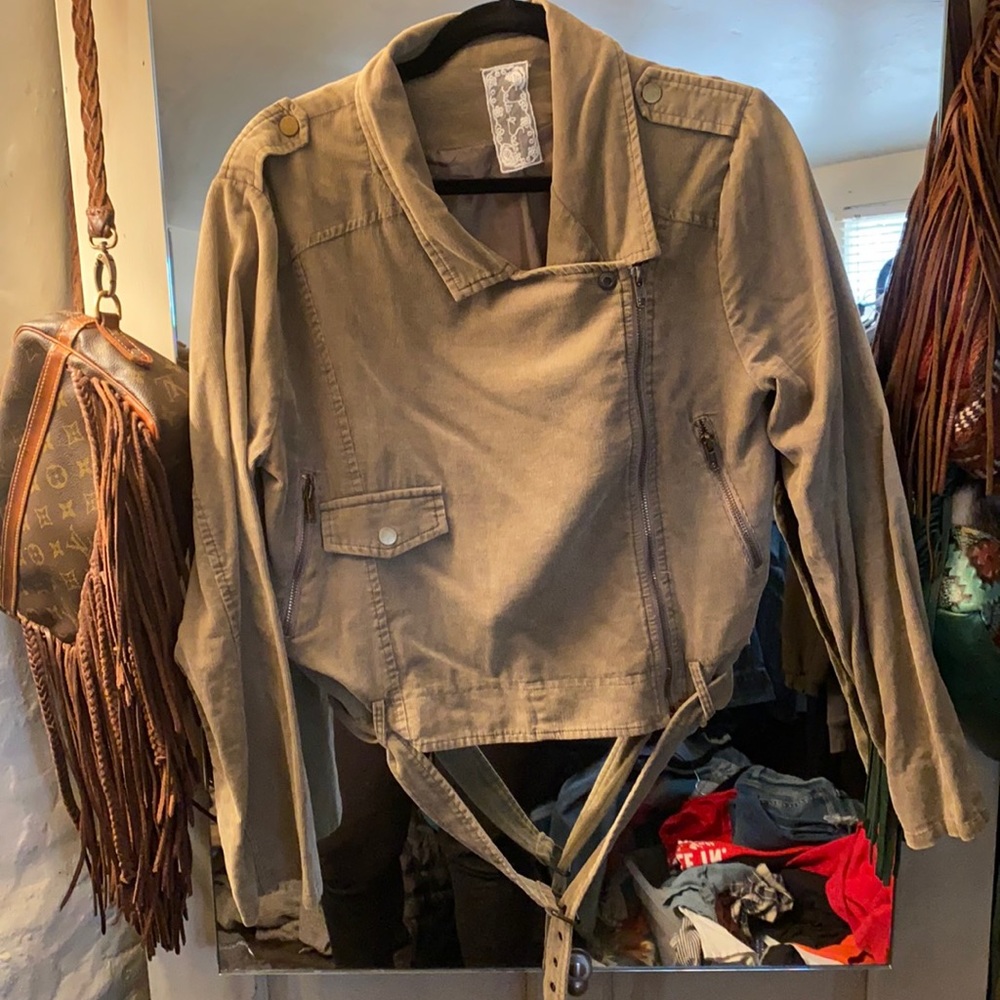 Army green bomber jacket